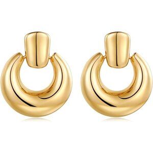 Women's Gold Statement Retro Hoop Dangle Earrings Multiple Styles Jewelry